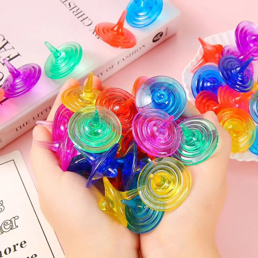 Divertente giroscopio acrilico colorato educativo interattivo giroscopio rotante di sicurezza fatto a mano trottola/bambini