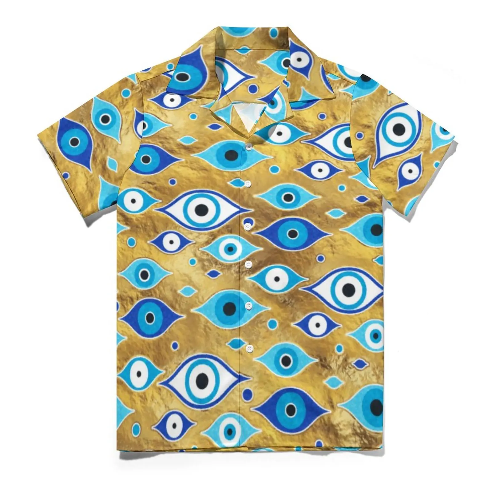 Matiasma Evil Eye Vacation Shirt Greek Mati Mataki Summer Casual Shirts Man Funny Blouses Short Sleeves Custom Clothing Big Size