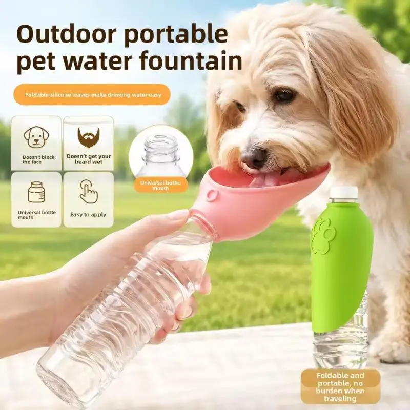Portable Dog Cat Water Bowl, Leak‑Proof Foldable Silicone Pet Feeding Cup, Water Bottle Dispenser for Pet Travel Supplies