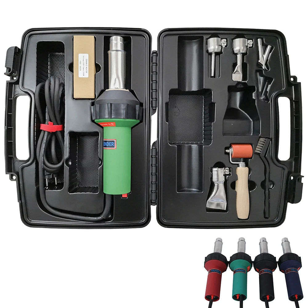HEATFOUNDER 1600W PVC Hot Air Welding Gun Sports Floor Hand-held Geomembrane Waterproof Tarpaulin Plastic Welder HDPE Heating