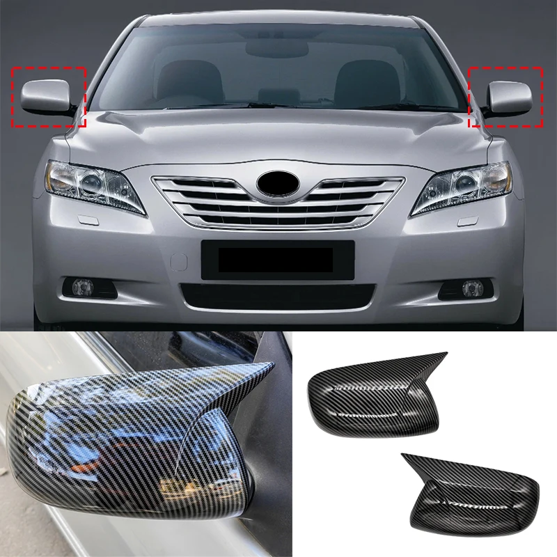 for Toyota Camry XV40 2006 2007 2008 2009 rearview mirror cover shell without signal light carbon fiber pattern