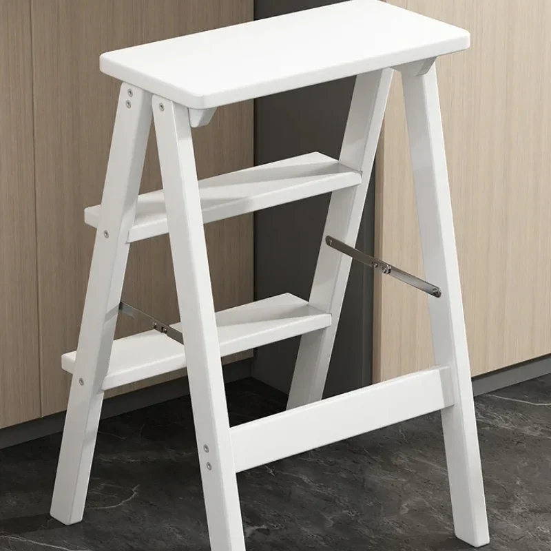 Nordic Simple Step Stool Kitchen Bar Climbing Ladder Foldable 3 Step Bench Multifunctional Cash Register Chair