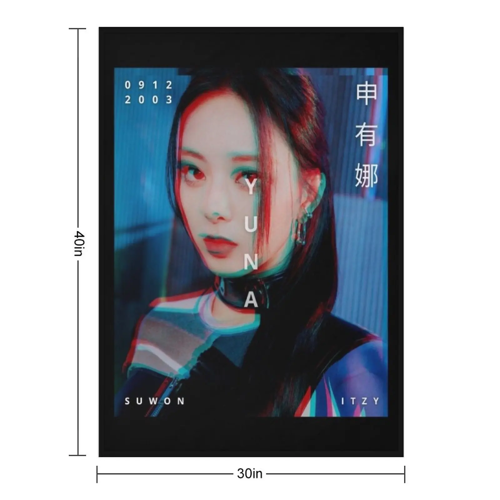 ITZY Yuna Voltage Era Throw Blanket Flannel Fabric funny gift Custom bed plaid Blankets