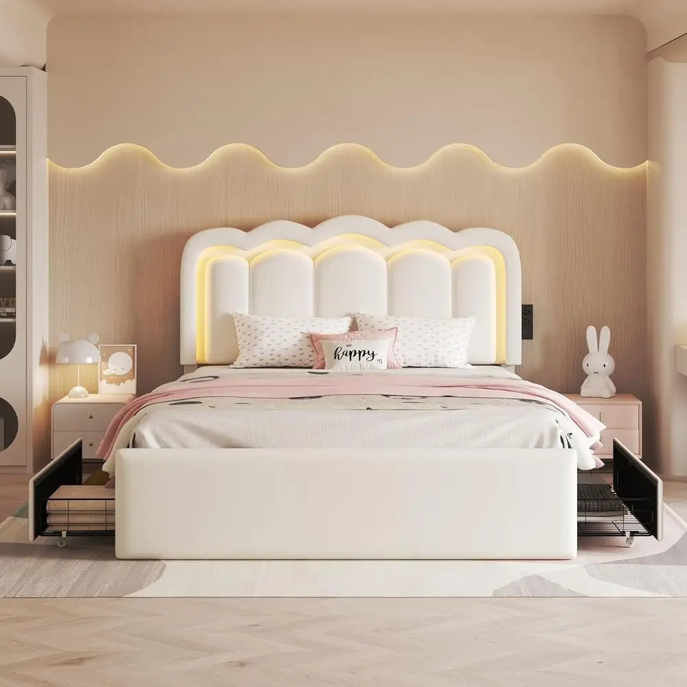 White Upholstered P…