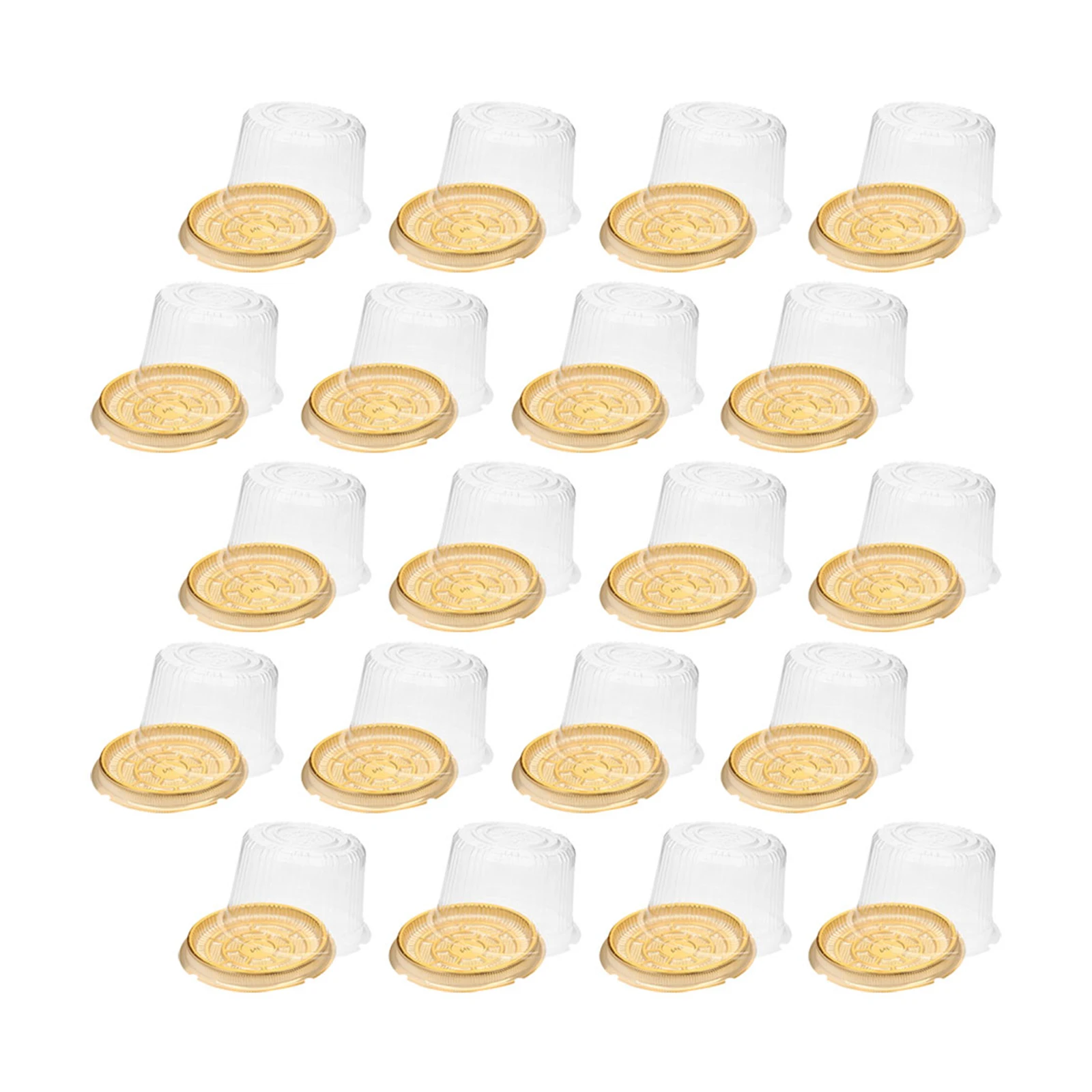 

50pcs Clear Round Plastic Cake Carrier Lid Birthday Packaging Box Transparent Baking Dessert Container Portable Cake Transport