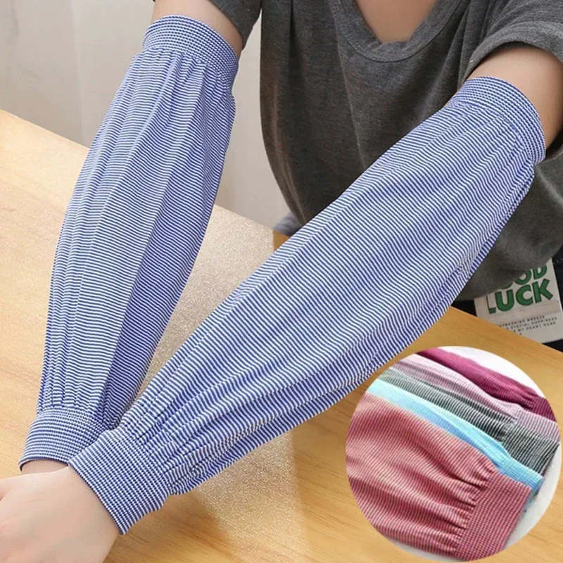 Work Elastic Fishing Cycling Long Sleeves for Men Women Riding Arm Cover Striped Arm Sleeves Arm Warmer Cooling Sleeves