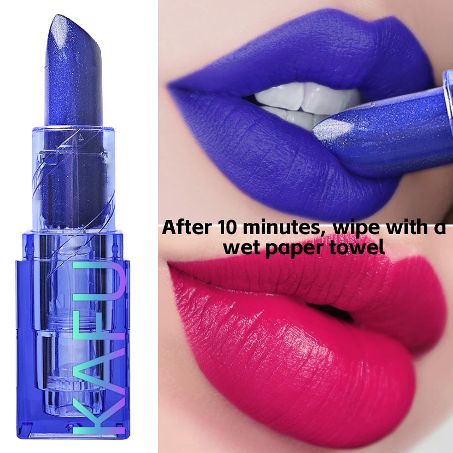 Blue Rose Lippenstift Temperatur Farbwechsel Lippenstift Feuchtigkeitsspendende weibliche Make-up-Produkte Sexy Lippentönung Glanz glänzende Lippenstifte