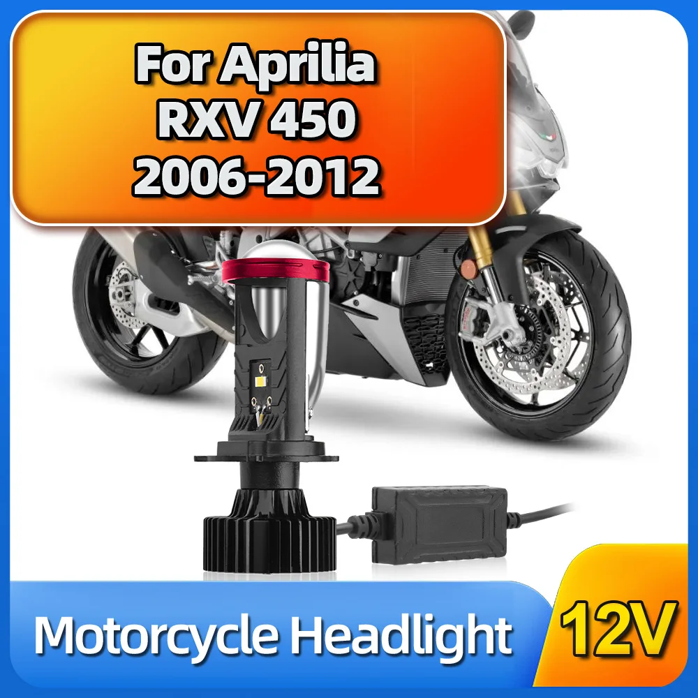 For Aprilia RXV 450 2006 2007 2008 2009 2010 2011 2012 Motorcycle BI Led Projector Lens H4 HiLo Headlight Bulb 30000LM Mini Lens