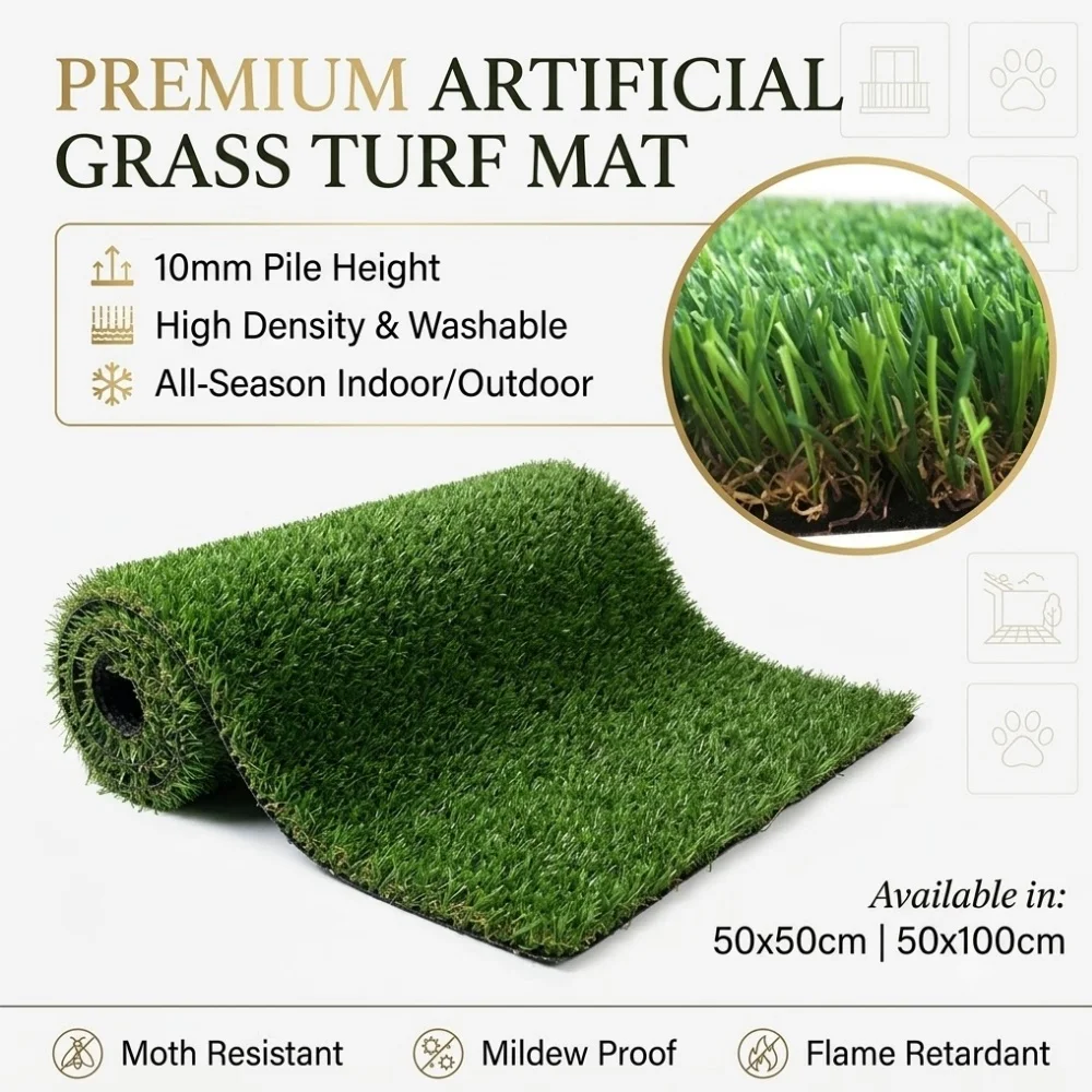 Synthetic Artificial Grass Turf Mat Green False Lawn Carpet for Home Balcony Courtyard Playground Construction Fence Greening