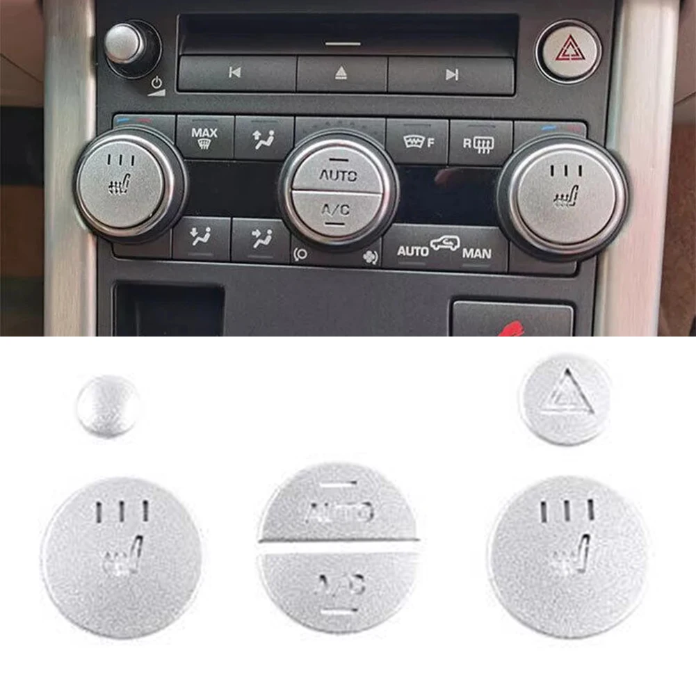 

1 Set/6PCS For Range Rover Evoque 2012-19 Silver Aluminum Car Center Control Knob Button Cover For Left-hand Drive LHD Accessori