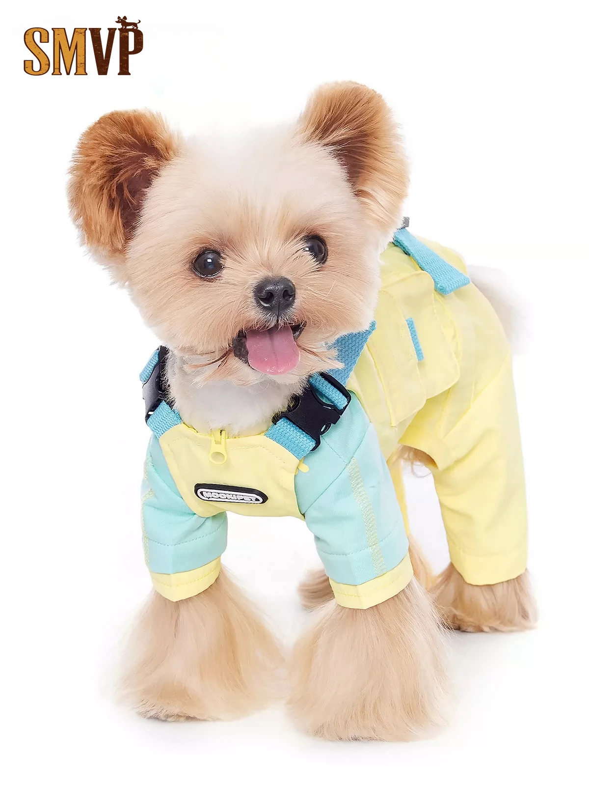 

Spring and Summer Korean Sweet and Cool Style Contrasting Colors Four Legged Overalls Small and Medium Pet Dog Jumpsuit Clothes