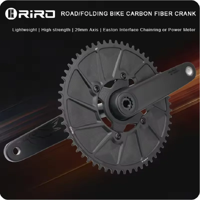 

RIRO Carbon Fiber Crank 29MM Road Bike 165/170/172.5MM 1x11/12 Speed Bicycle Crankset for EASTON Interface Power Meter/Chainring