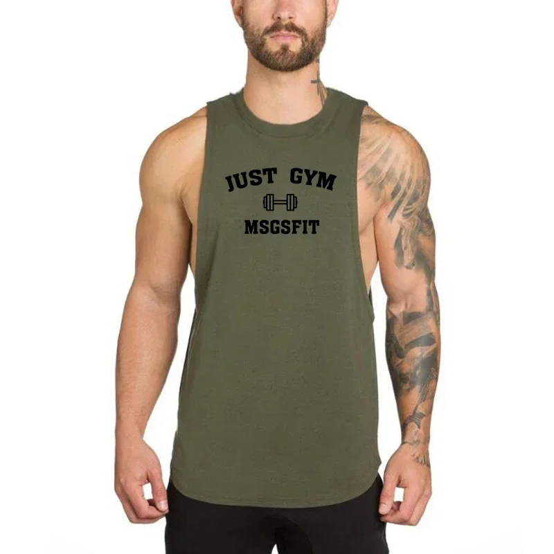 

Summer Mens Sports Fitness Vests Loose Sleeveless Shirts Training Cotton Breathable Clothing Gym Bodybuilding Muscle Tank Tops