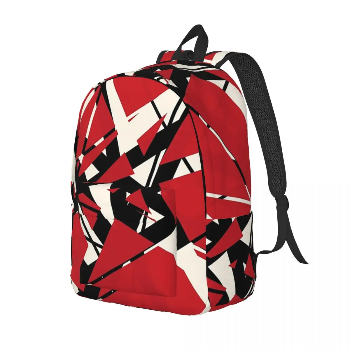 EVH 정통 줄무늬 디자인(빨간색) 배낭 데이팩 대용량 어린이 책가방 학교 가방 남성 여성용 숄더백