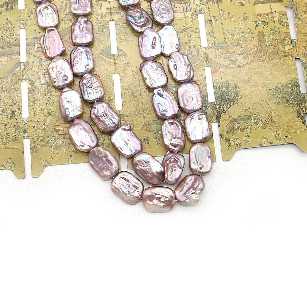 

Уникальные натуральные пресноводные барочные бусины прямоугольной формы с прямым отверстием, фиолетовые, для самостоятельного изготовления украшений, аксессуары для ожерелий, подарки