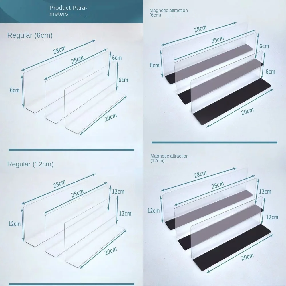 2024 Pvc PVC Partition Split Type Shelves Durable Home Storage Partition Plate Practical Desktop Storage Rack Convenience Store