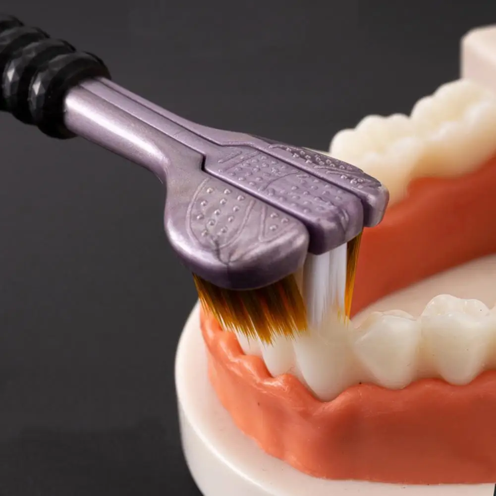 Spazzolino da denti a tre lati da 1/4 pezzi completo per la cura della gomma dei denti puntini sporgenti rivestimento della lingua pulita setole morbide spazzola per la pulizia dentale