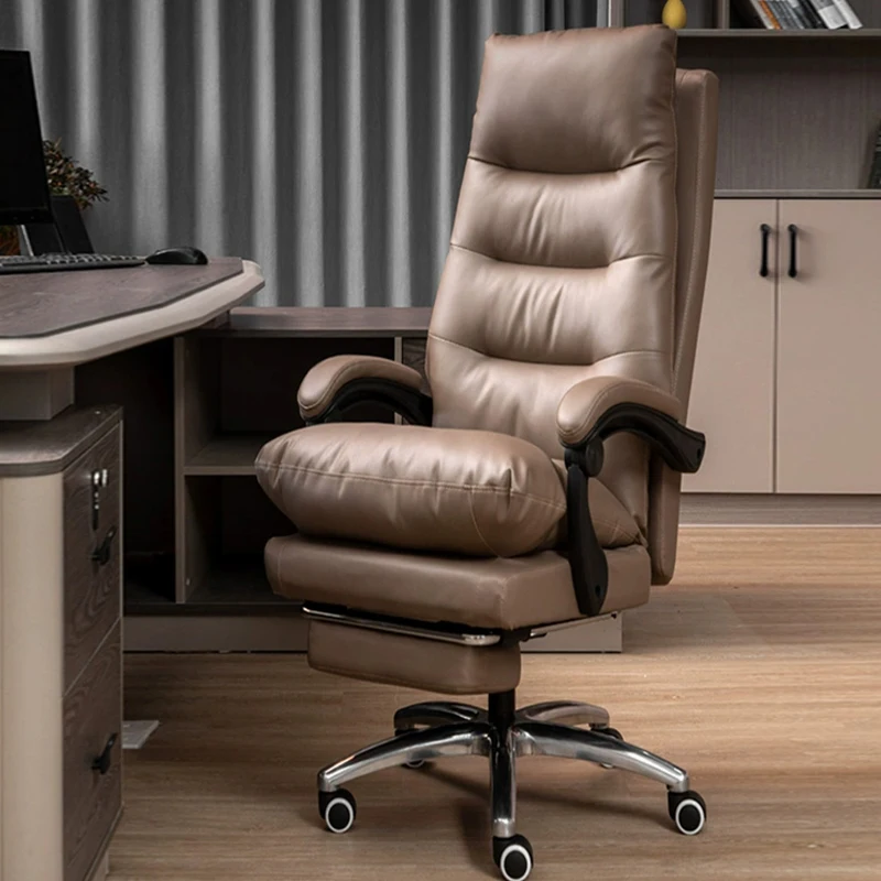 

2024 New High-quality PU Leather Boss Computer Office Chair can Lie Down Lunch Break Office Sofa Home Bedroom Work Desk Chairs