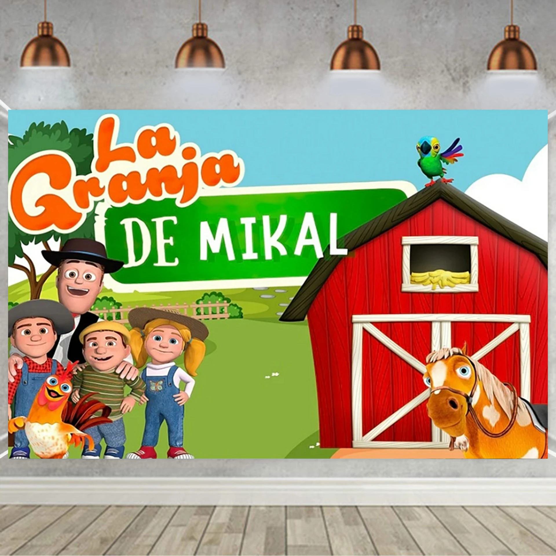 Cartoon La Granja De Zenon Thema Baby Dusche Neugeborenen Geburtstag Party Grün Gras Bauernhof Foto Hintergrund Dekoration Requisiten – Detail 15