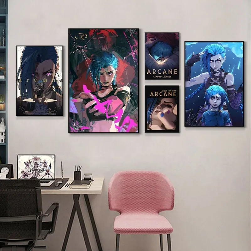 Esports Gaming Room - Arcane Jinx Close-Up Poster Unframed Canvas