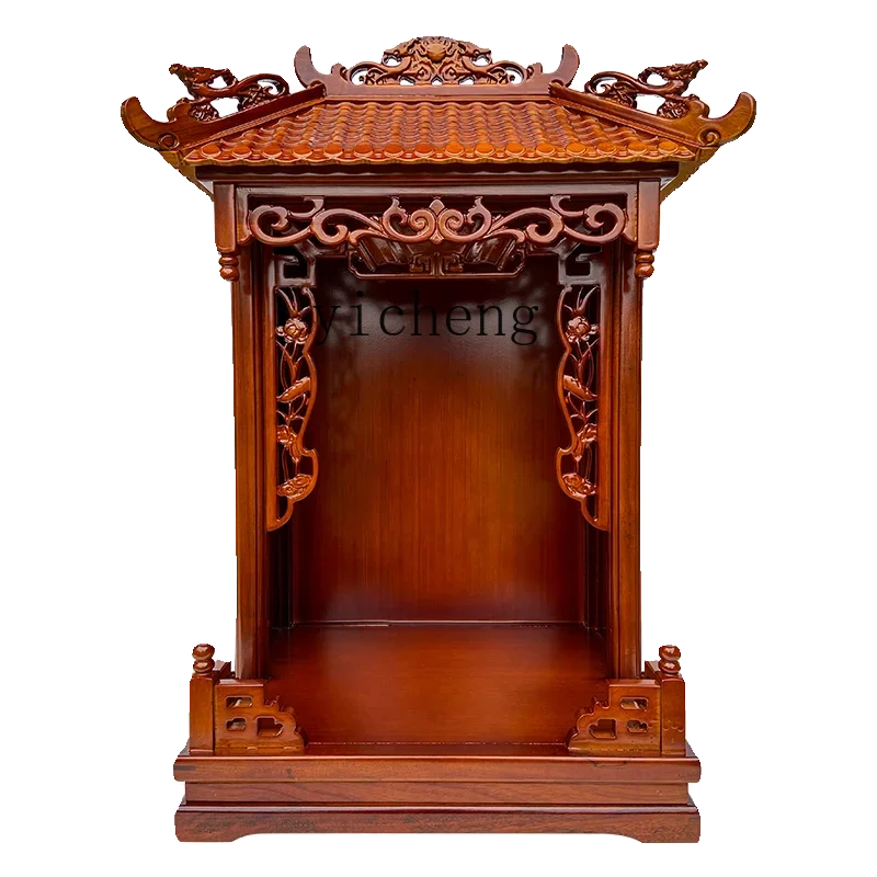 

FG solid wood shrine wall-mounted camphor wood hanging cabinet for table shrine new Chinese Buddha table