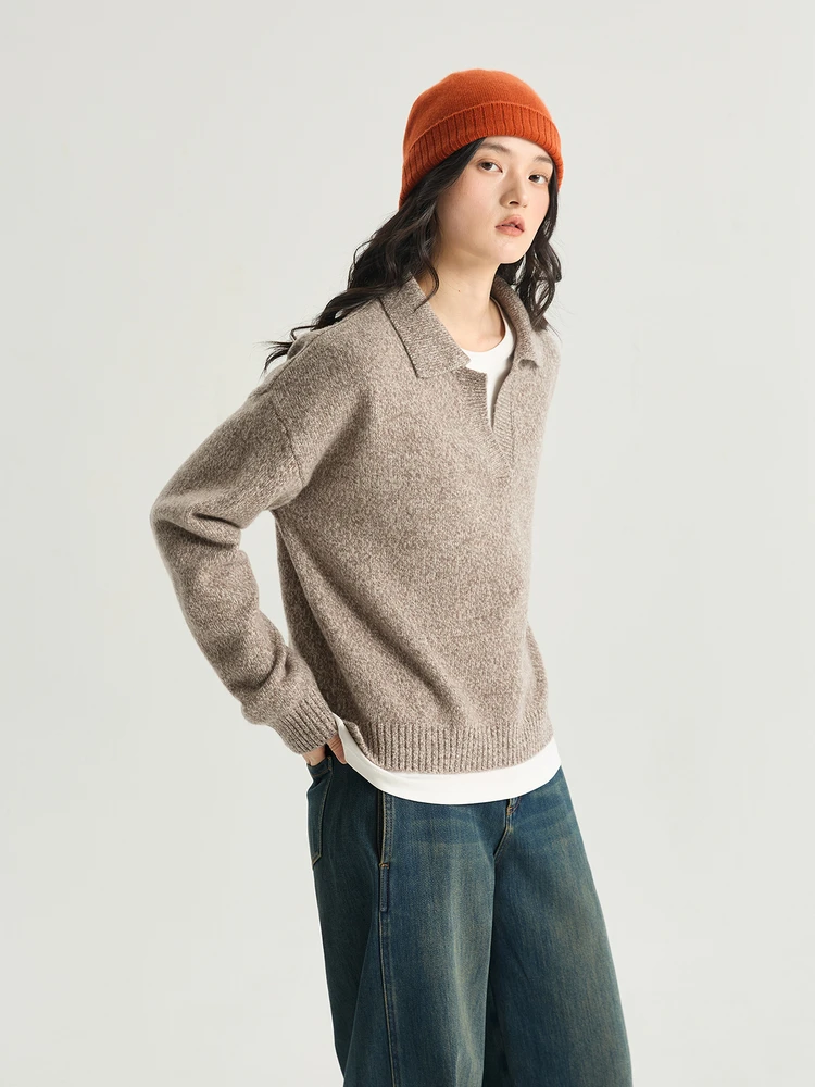 

Moka ey Vintage Mixed Flower 00 Wool Classic Ne Sweater Crew Ne Knitwear Comfortable Warm Long Sve for Women