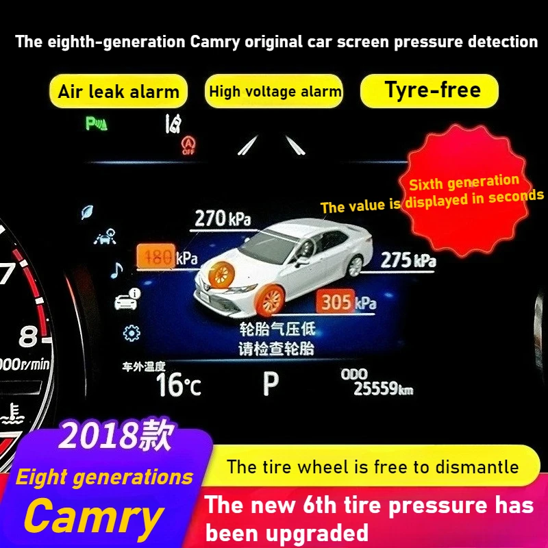 

For eighth generation Camry/RAV4 /Wildlander original instrument screen tire pressure monitoring display modification