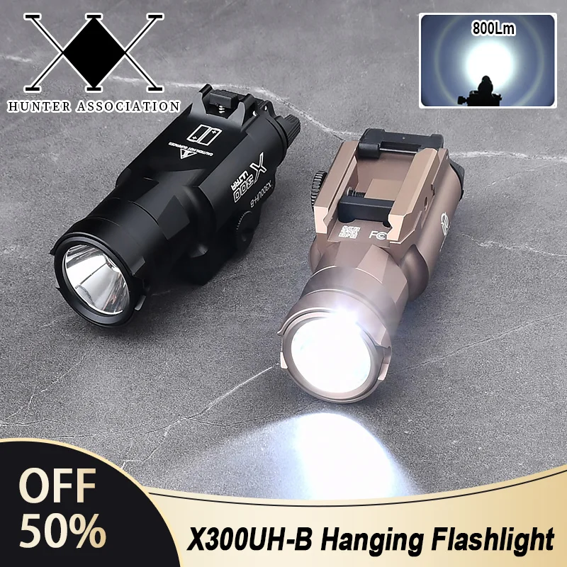 

Airsoft Surefir X300 X300UH-B Powerful Flashlight LED Riflt Fit 20mm Picatiny Rail Hunting Weapon Tactical Scout Outdoor Light