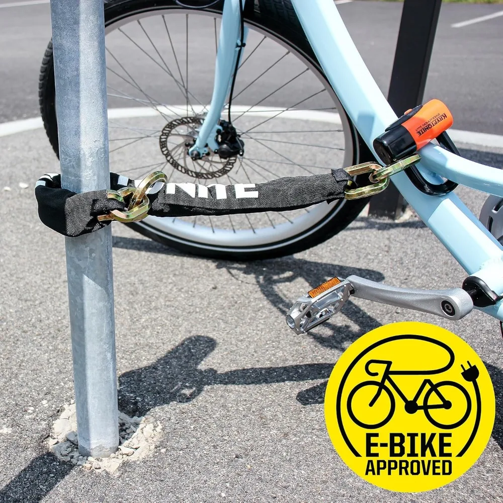 قفل سلسلة دراجة نارية شديد التحمل بطول 2.5 قدم مع حماية ضد السرقة من الذهب الآمن