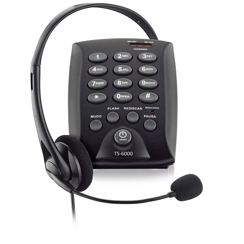 Headset Telephone Noise Cancelling Telephone Set with Headset for Call Center Telephone