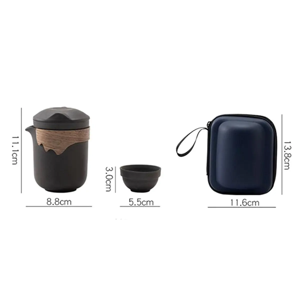 جديد السفر طقم شاي الصينية الطين الرمال أطقم أدوات الشاي في الهواء الطلق المحمولة جولة أكواب شاي مصفاة الشاي وعاء أفضل هدية #3