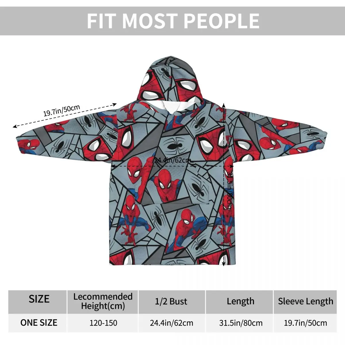 Spider-man Cosplay Pijamas Manta Sudadera con capucha Sudadera portátil Manta Regalos cálidos para niños