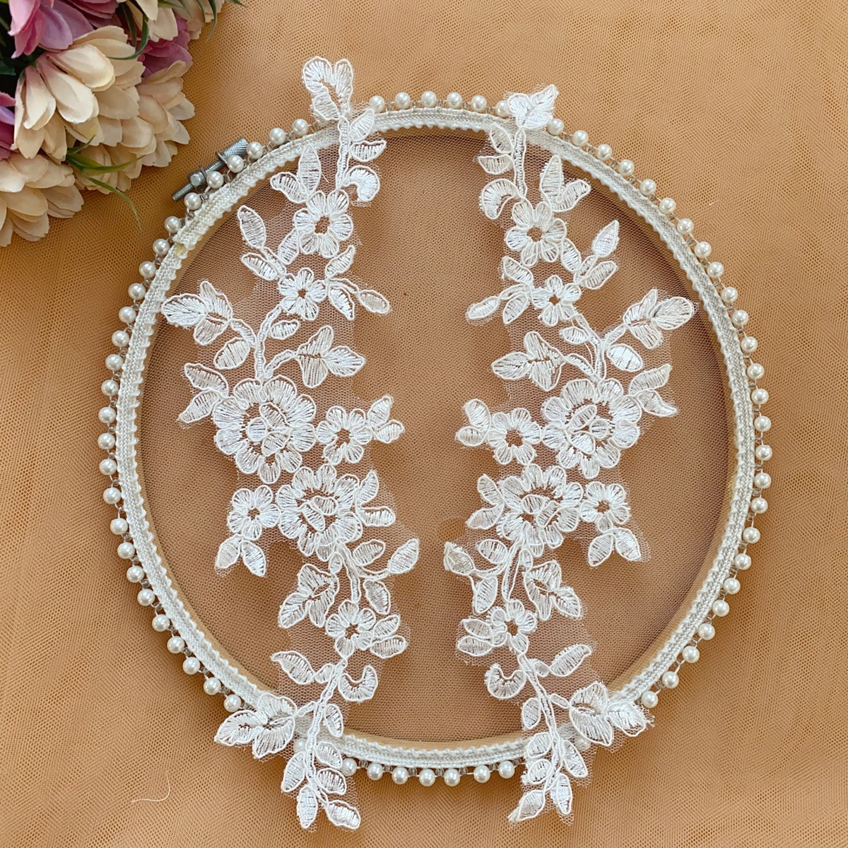 Spitzenblumen mit Spiegeleffekt für Hochzeitskleider, Hochzeitsschuhe, Kopfschmuck, DIY-Nähzubehör, RS5016, 10 Stück/Lot, 14 Farben – Detail 3