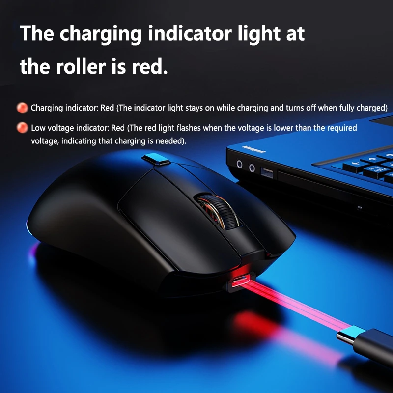 Lenovo Wireless Mouse Tri-Mode 2.4G Bluetooth Rechargeable Gaming Mouse Ultra-Light 12000 DPI Ergonomic Optical For Laptop PC