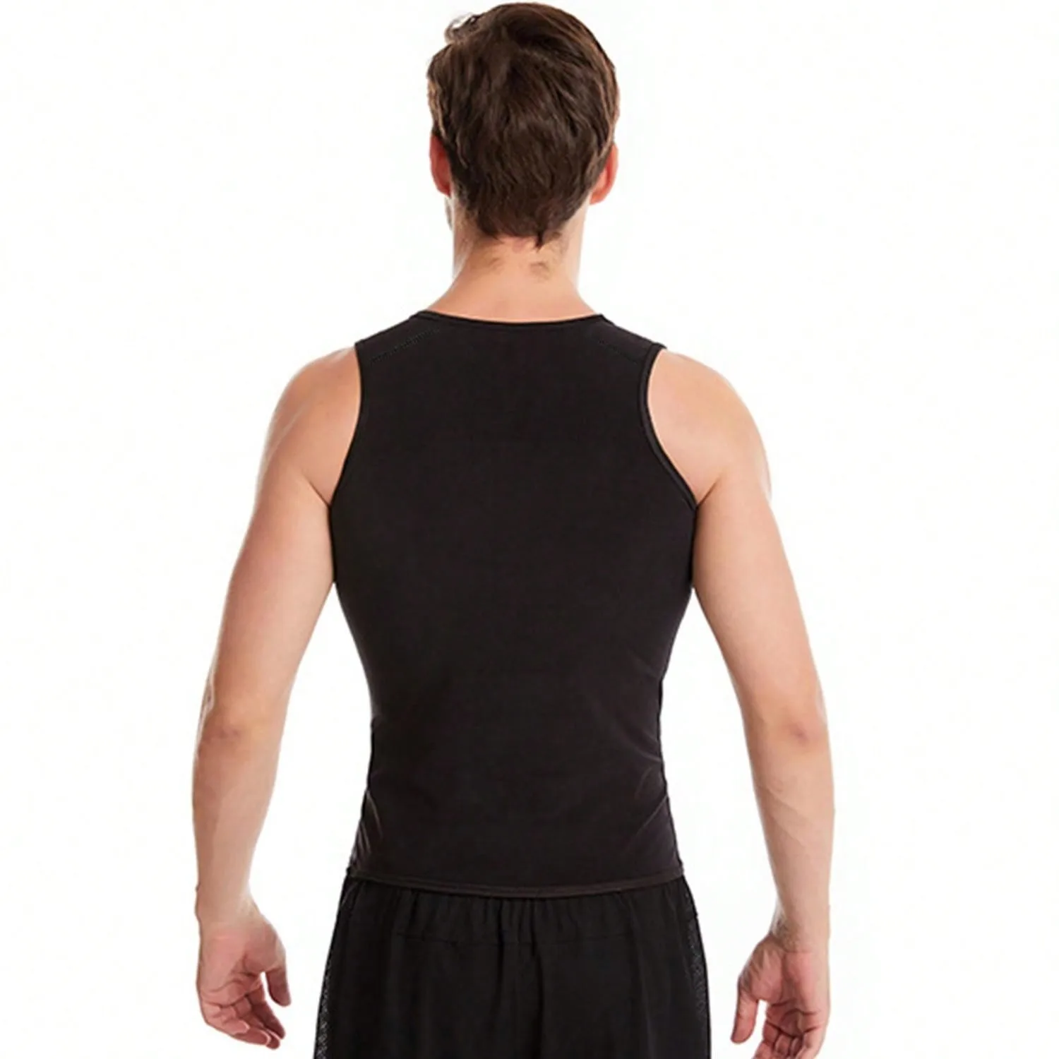 Sauna Shirt for Men, Short Sleeve Sauna Sweat Body Shaper Mens Sauna Vest Gym Exercise Tank Top image 5