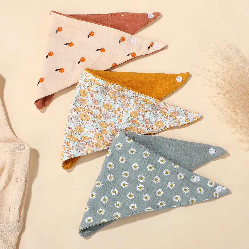 10 قطعة/الوحدة لون عشوائي إرسال Pringting زهرة المرايل آمنة القطن لعابه منشفة الرضع طفل القماش منديل حماية