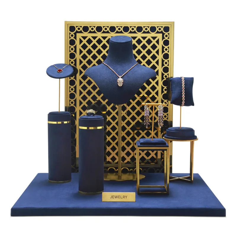 New Premium Jewelry Window Display Props, Ring Necklace Earring Showcase Stands Jewelry Display Racks For Shop Window Decoration