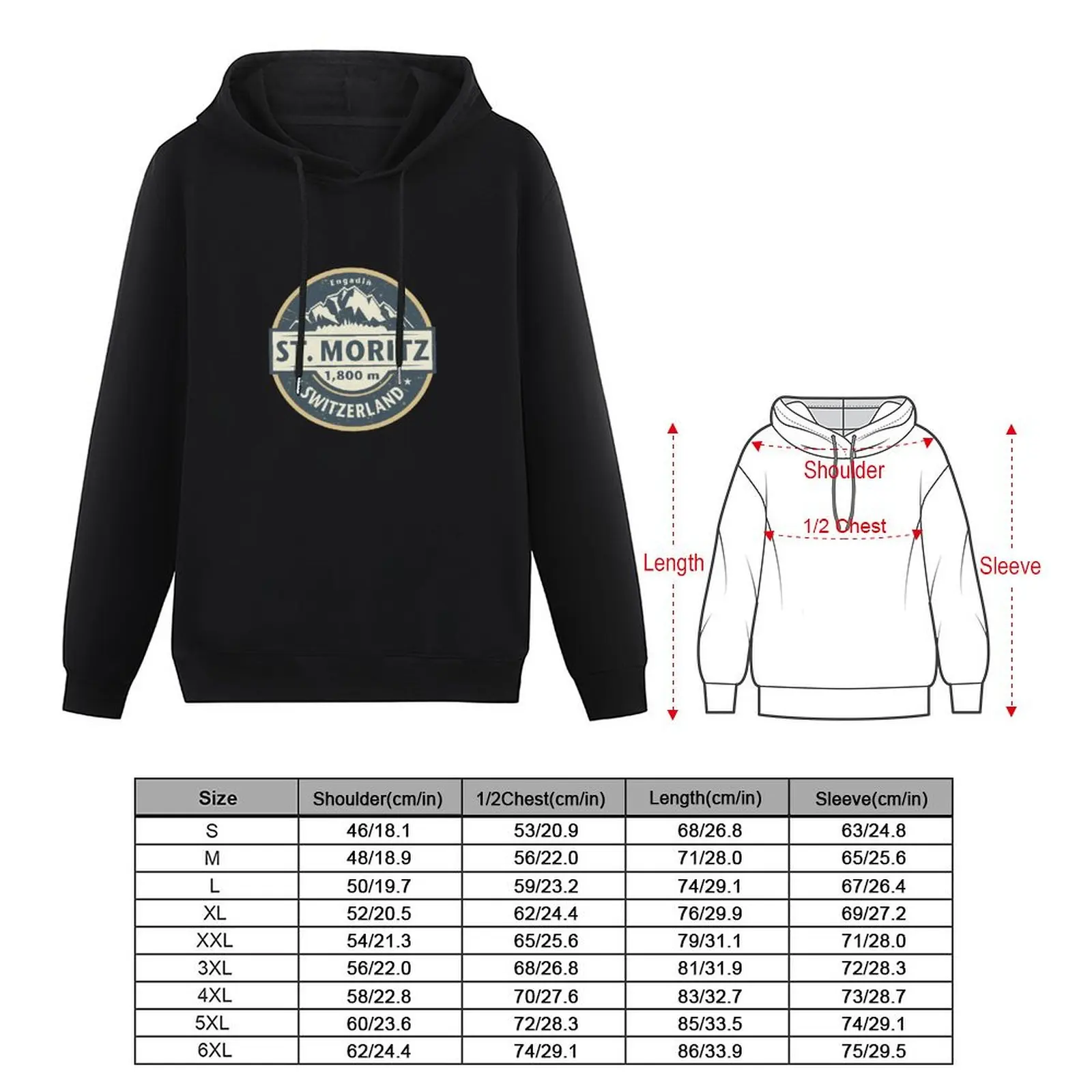 St. Moritz, Switzerland Pullover Hoodie male clothes mens clothes autumn clothes new in hoodies and blouses