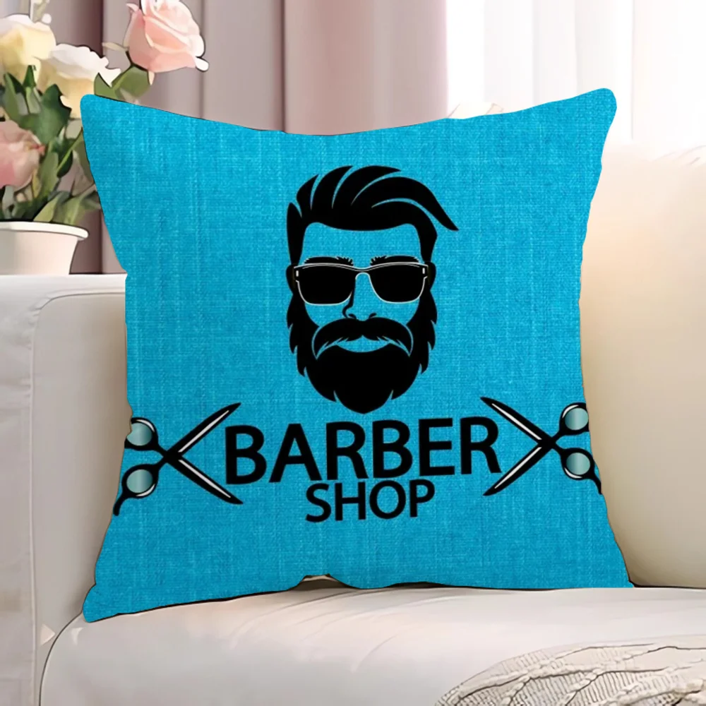 Barber Shop Decorative Pillowcase for Pillow Cushion Cover Lounge Chairs Cushions Short Plush Pillowcases 40x40 Pillows Sofa