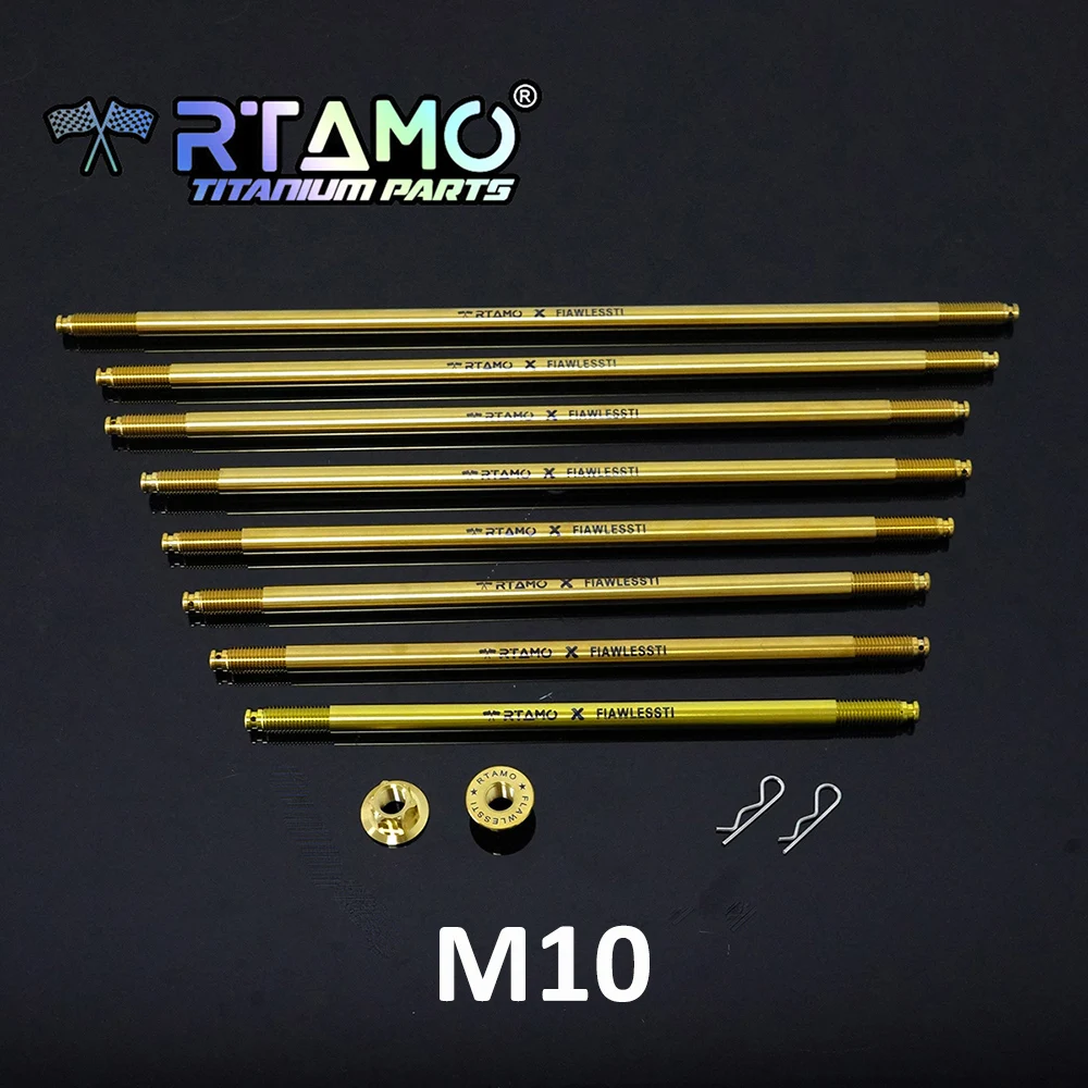 RTAMO Gr5 Titanium Flat Shaft Set M10X225-370 Front Axle Engine Support Bolt for Yamaha Nmax Cygnus
