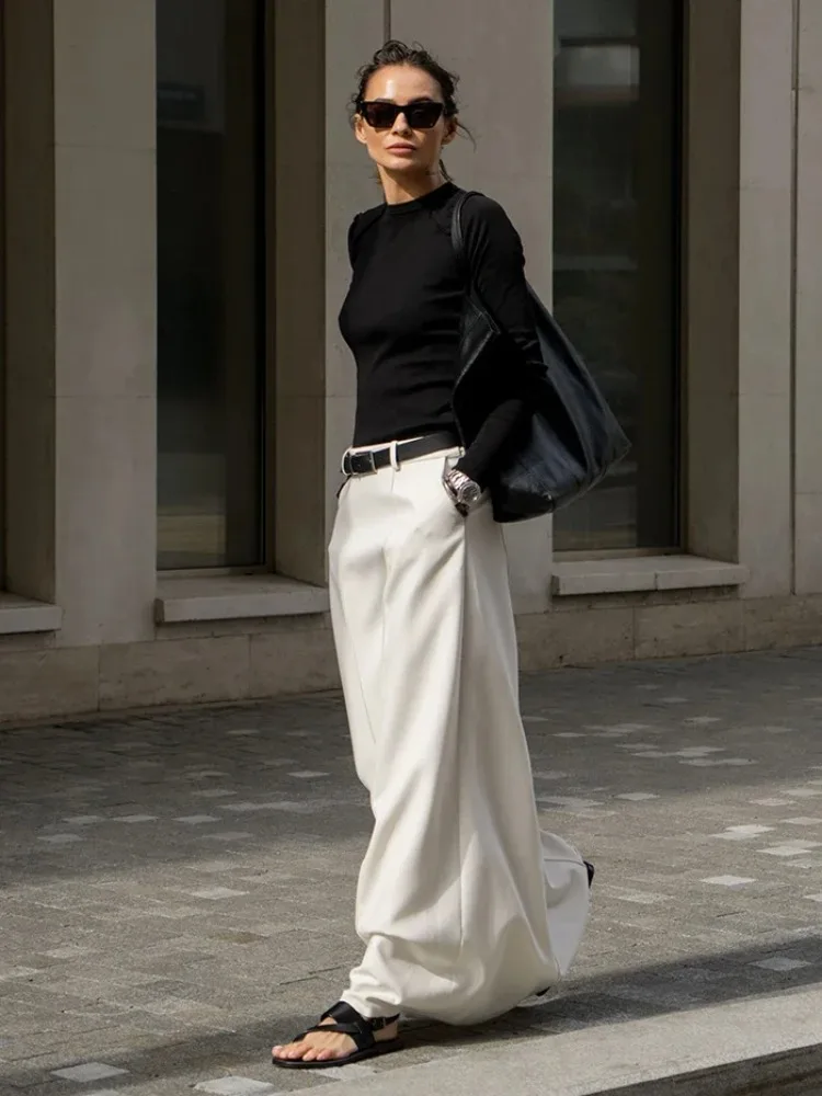 UOOZEE Office Lady Formal Solid Color H-line Skirts 2026 New Spring Summer High Waist Casual Elegant Long Skirt For Women