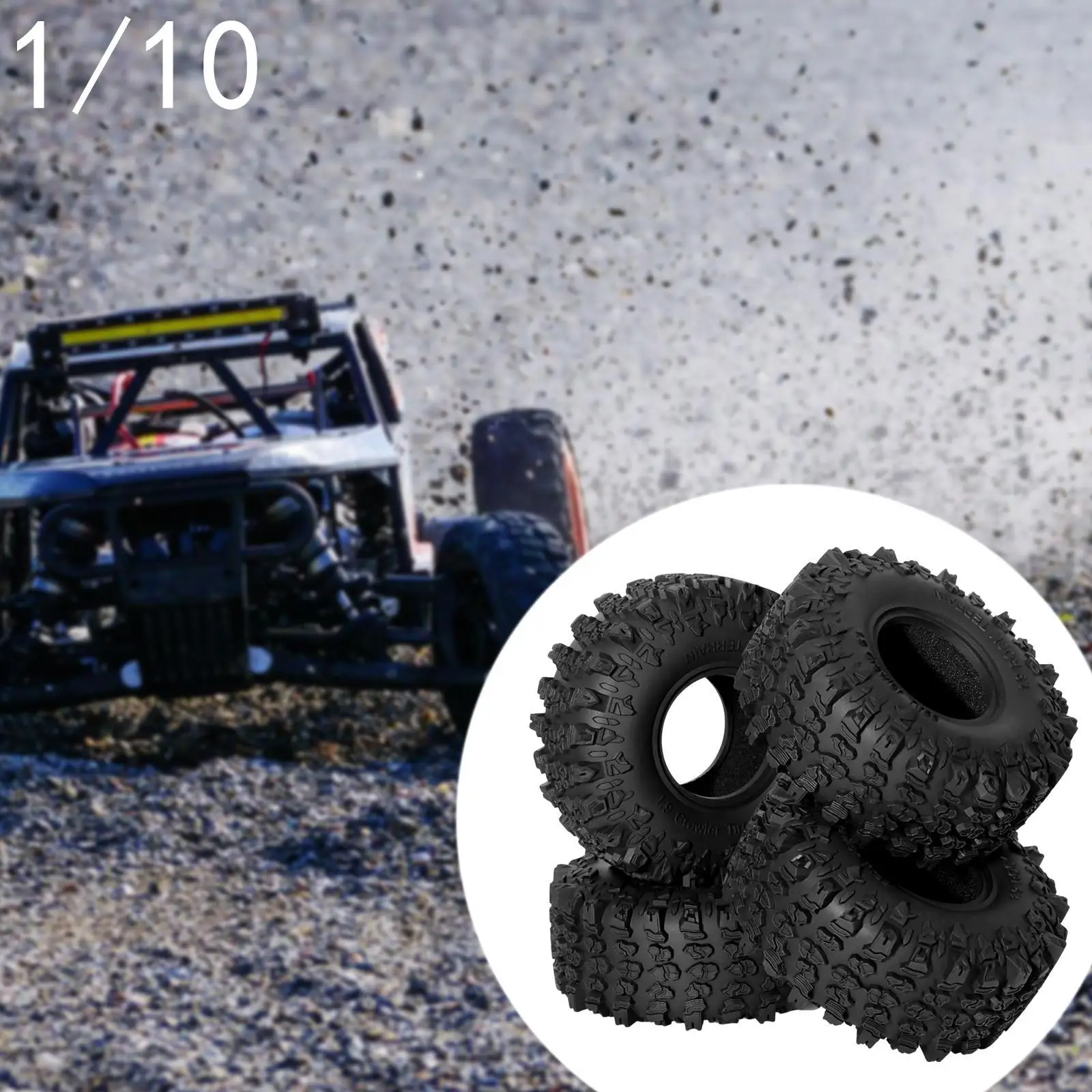 

4x RC Car Tires Rubber DIY Modified Lightweight Spare Parts Replacement Part RC Crawler Car Tires 1:10 RC Car Trucks Crawler