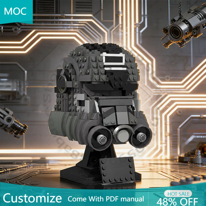 

796 PCS Helmet Model Echo helmet MOC Customize Modular Building Block Kids Educational Simple Design DIY Boys Assembly Toy Gift