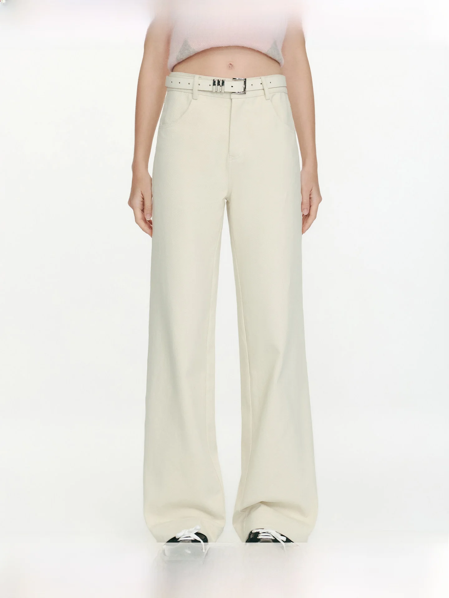 

WhyBerry Original Slim Straight Leg Pants 00% Cotton Casual Wide Leg Long Trousers for Women Ci Walk Comfortable Fit