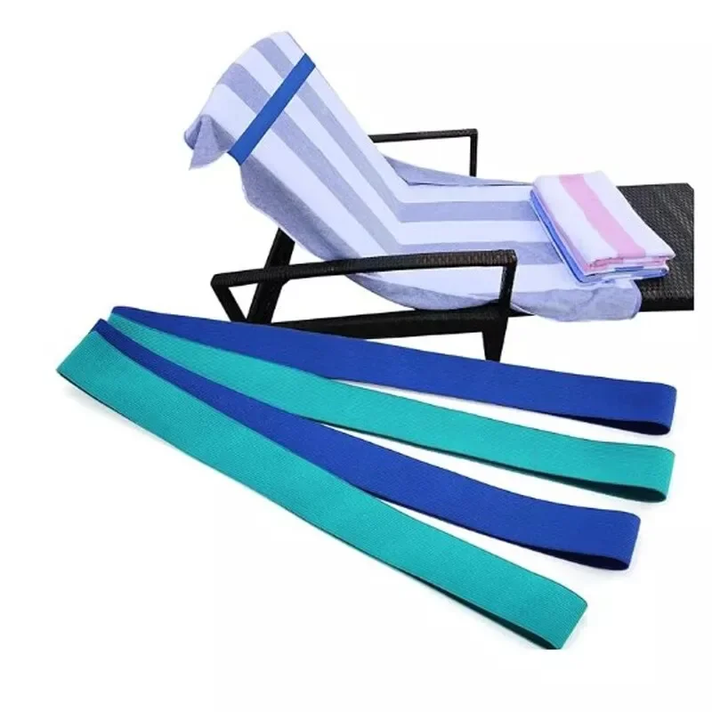 4PCS Beach Towel Bands Windproof Elastic Beach Towel Holder Chair Clips Multicolor Towel Bands For Beach Chairs Swim Vacation