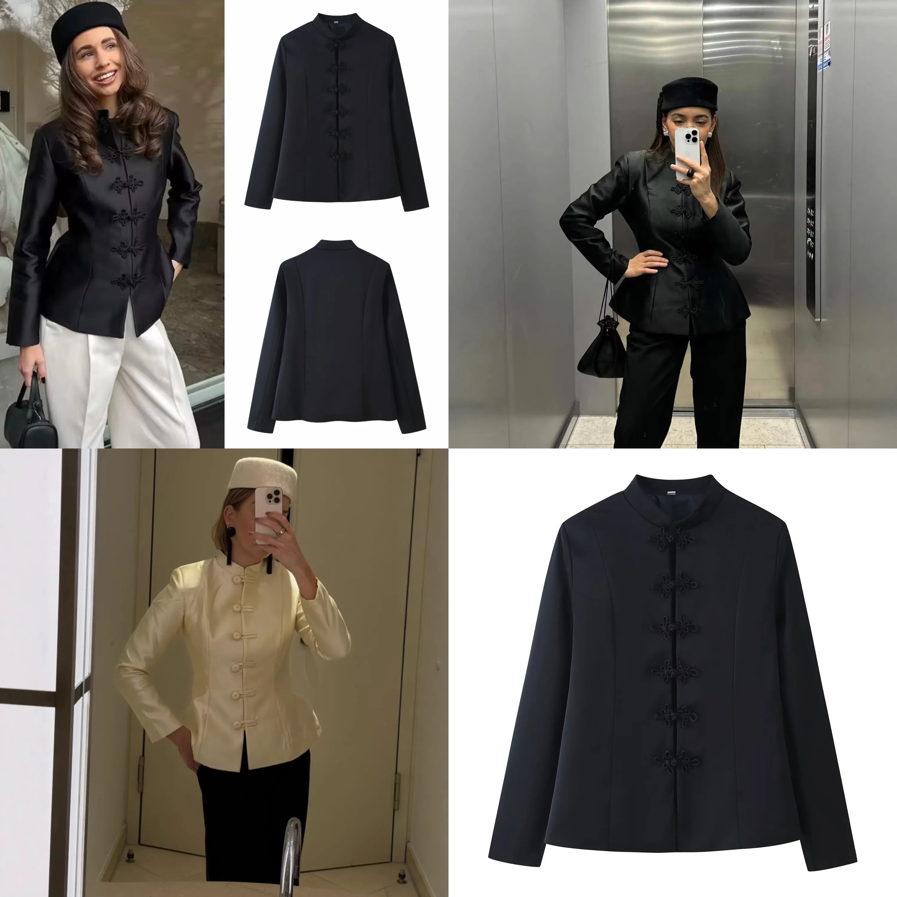 Cross-border Women's Evening Dresses Elegant Stand Collar Button Short Coat