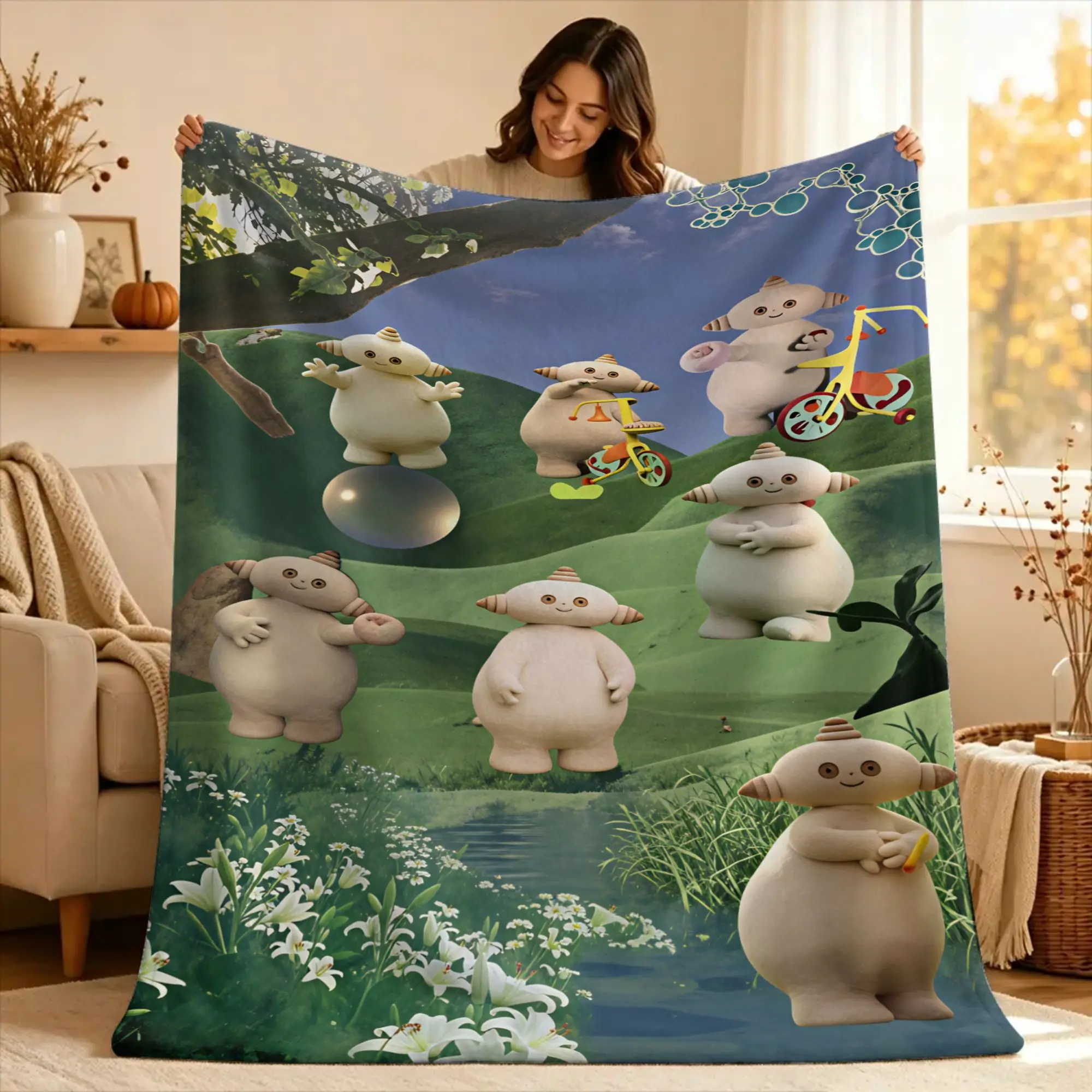 The Haahoos In the night garden Warm Soft Blankets  Fluffy Living Room Flannel Bedspread Sofa Bed Cover