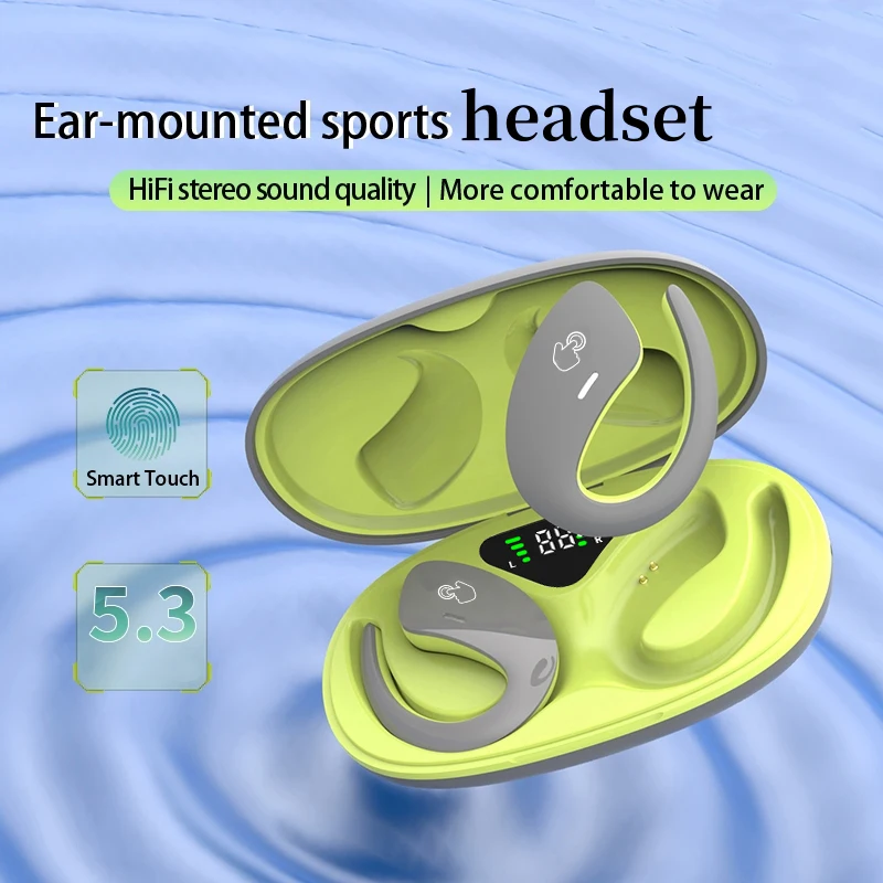 Bone Conduction Sports Bluetooth Headset TWS Wireless Headphones IPX5 Waterproof Earbuds With Mic HD Call HiFi Music Earphone