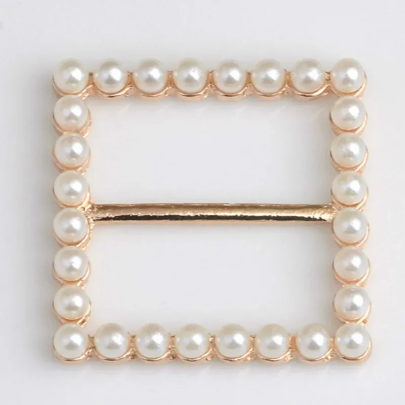 10pcs Gold Pearl DIY accessories decoration buckle for wedding invitation card for ribbon slider