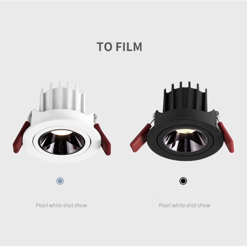 Lampu sorot LED tersembunyi sudut bulat, 7W 10W12W 15W20W 24W Chip Chip langit-langit dapur ruang tamu dalam ruangan